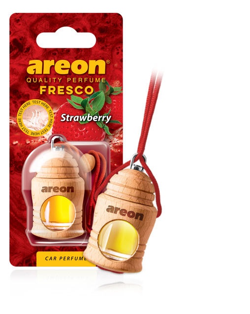 Ароматизатор подвесной бутылочка в дереве AREON FRESCO Strawberry