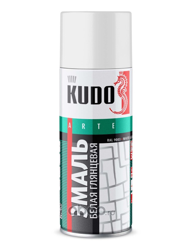 Краска белая KUDO глянцевая 520мл аэрозоль