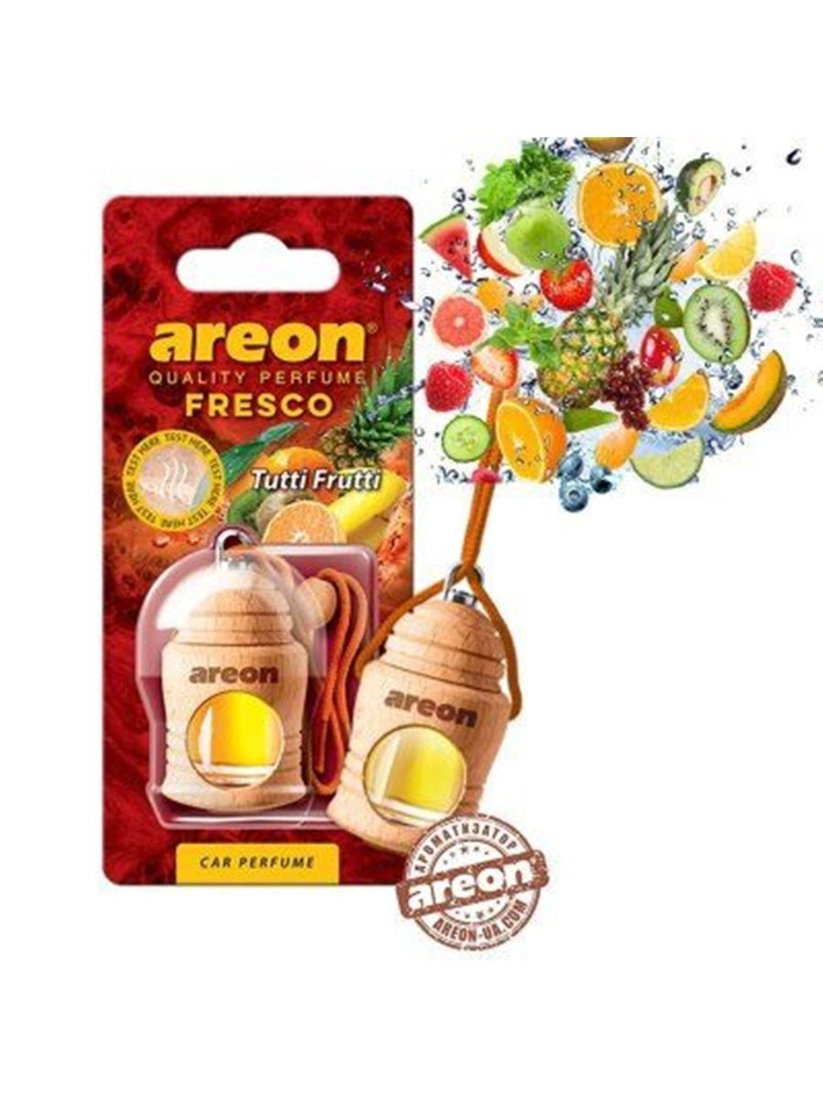 Ароматизатор подвесной бутылочка в дереве AREON FRESCO 4мл.Tutti Frutti