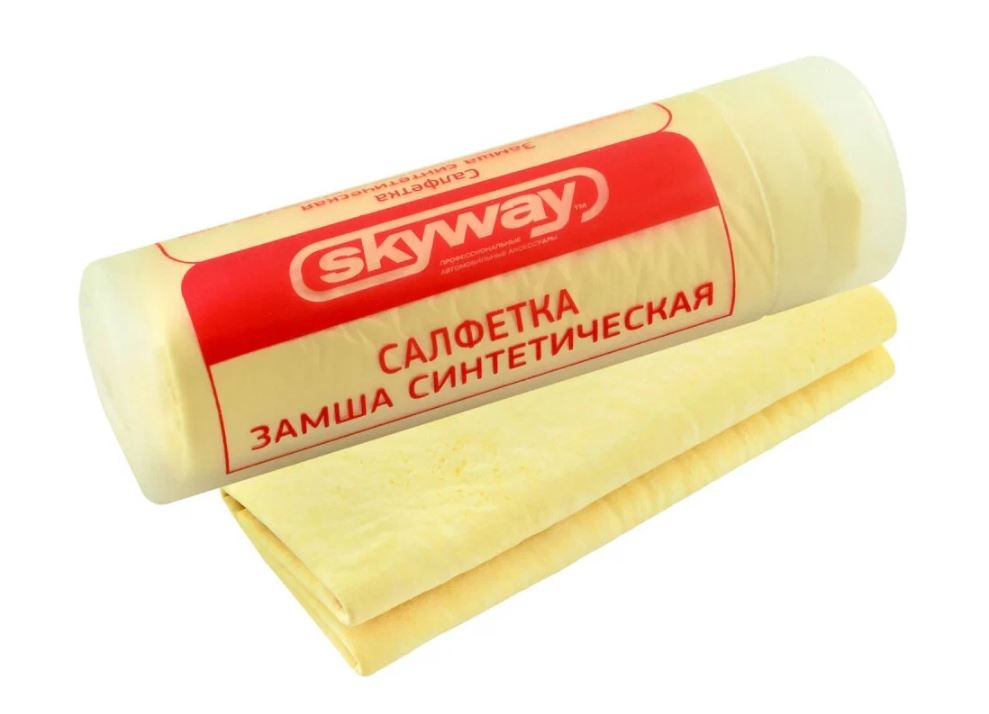 Салфетки замша искусстенная 64*43см SKYWAY большая в тубе S03901002
